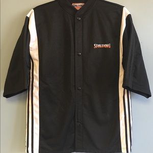 Vintage Spalding Fleece Lined Short Sleeve Sports Top: Size XL